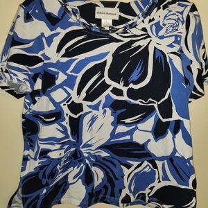 Alfred Dunner Blue Floral Women's Top